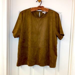 Women suede look top